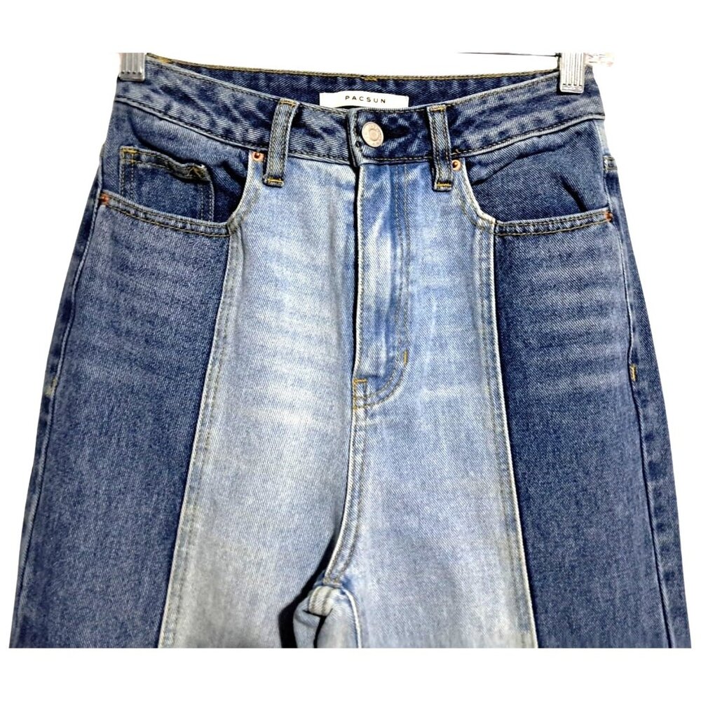 PacSun 90s Boyfriend Jeans Womens Size 25 Blue Two-Tone Denim Vintage - Picture 7 of 14